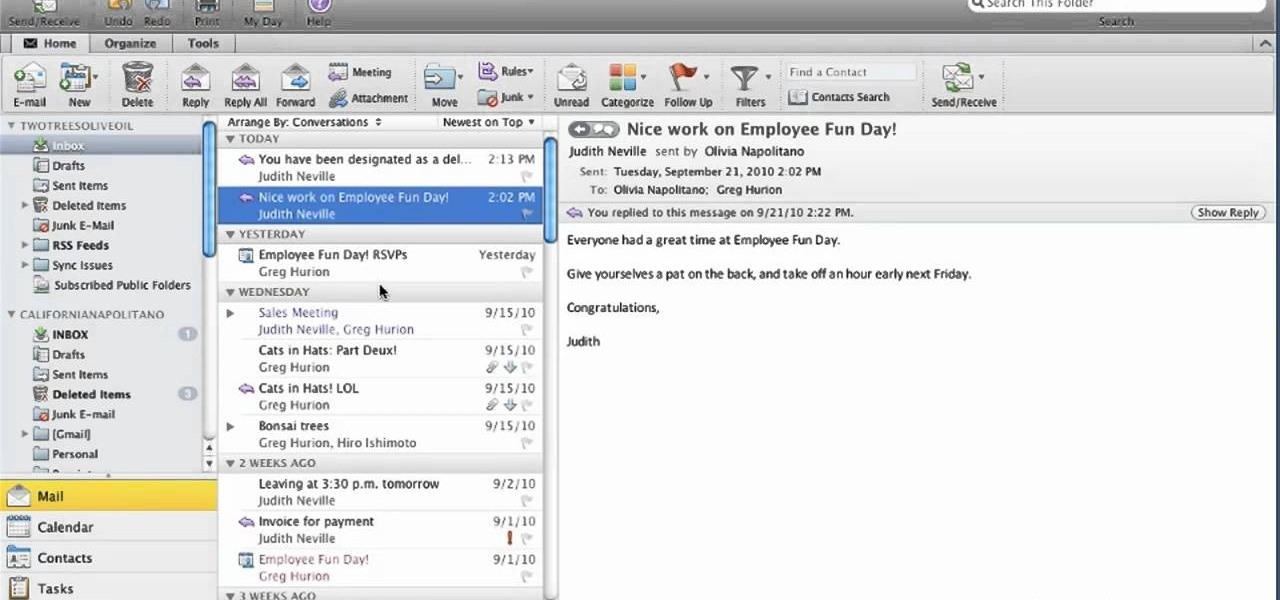 see all emails in outlook for mac
